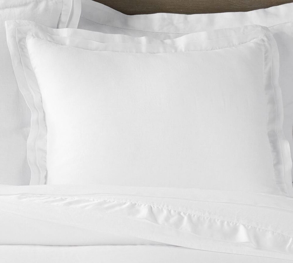 Belgian Flax Linen TENCEL™ Double Flange Pillowcases Pottery Barn